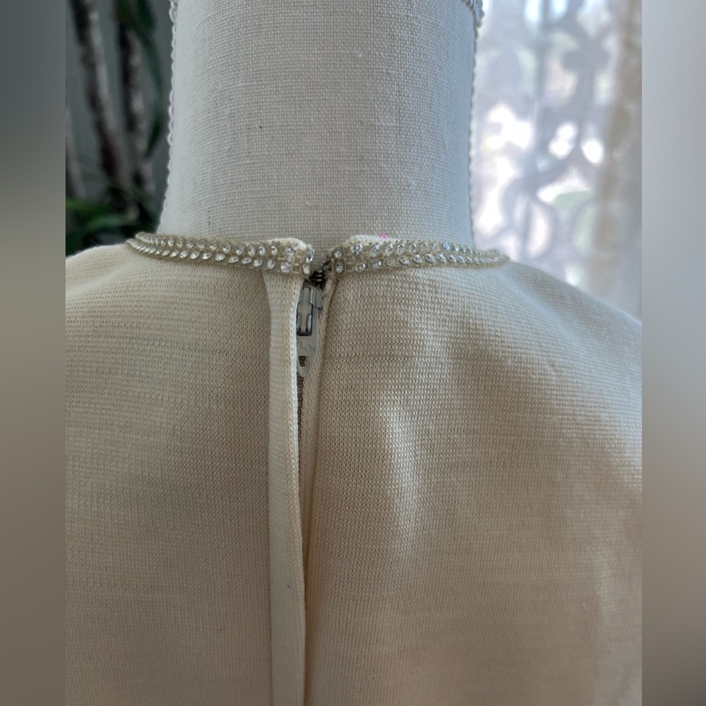 Vintage tennis dress style Butte Knit Charleston pleated rhinestone diamond wool - Picture 10 of 16